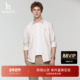 早春系列 Hazzys哈吉斯男士 纯棉条纹长袖 衬衫 休闲衬衣外套上衣