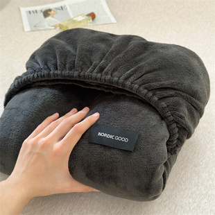 牛奶绒床笠三件套秋冬加厚法兰莱珊瑚绒床罩席梦思床垫保护套单件