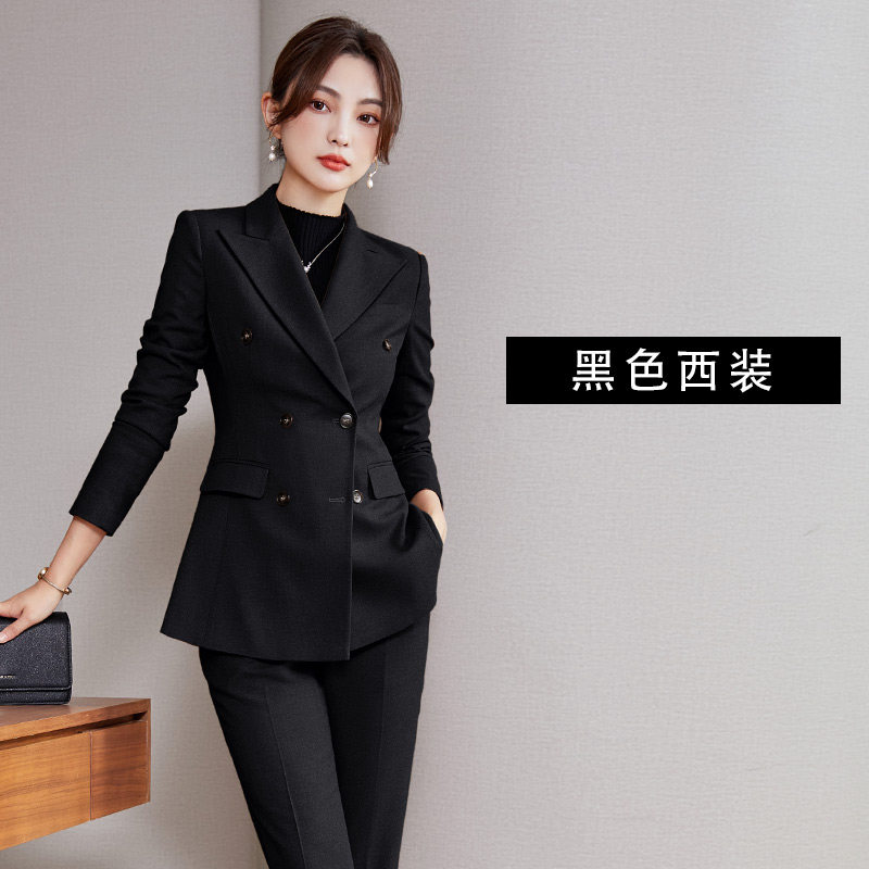 로얄 블루 정장 여성 정장 작업복 두꺼운 전문 기질 고급 정장 판매 컨설턴트 작업복 가을 겨울