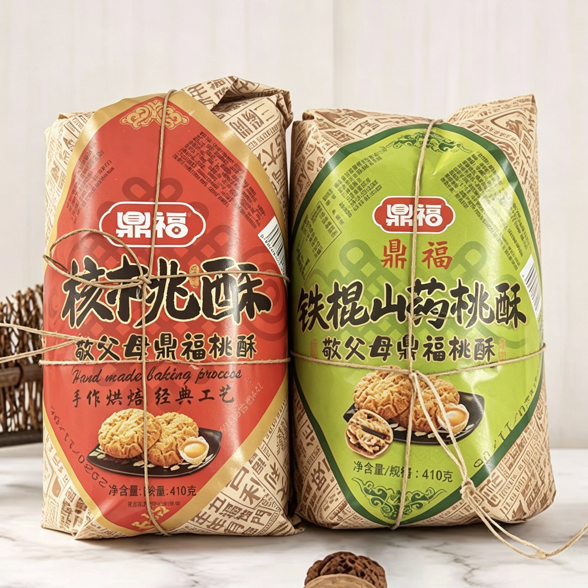 新品特价 鼎福 铁棍山药桃酥410g老式桃酥散装原味核桃酥饼干点心