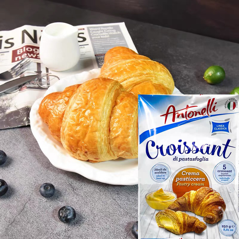 临期特价 意大利进口Antonelli安托丽牛角包甜酥油夹心面包250g