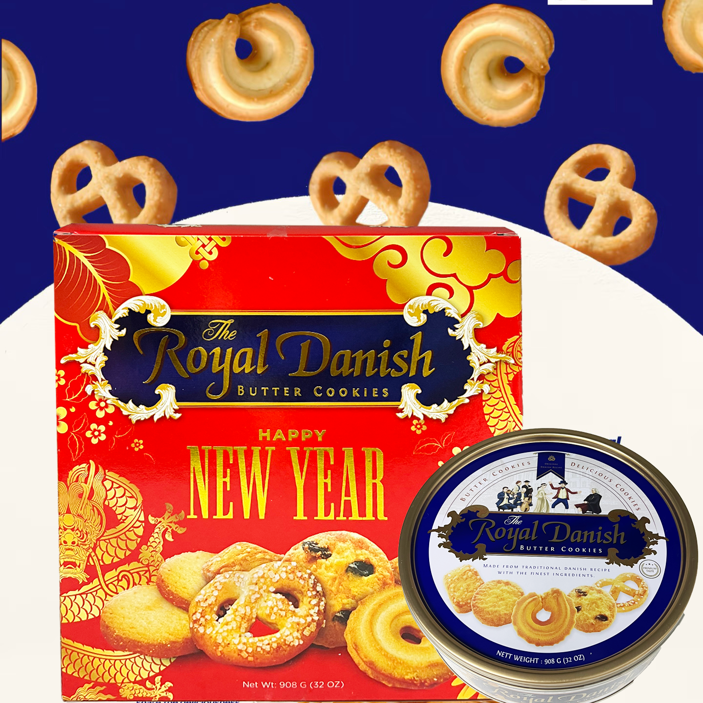 临期特价 林富记原装进口908g黄油曲奇饼干零食点心送礼下午茶