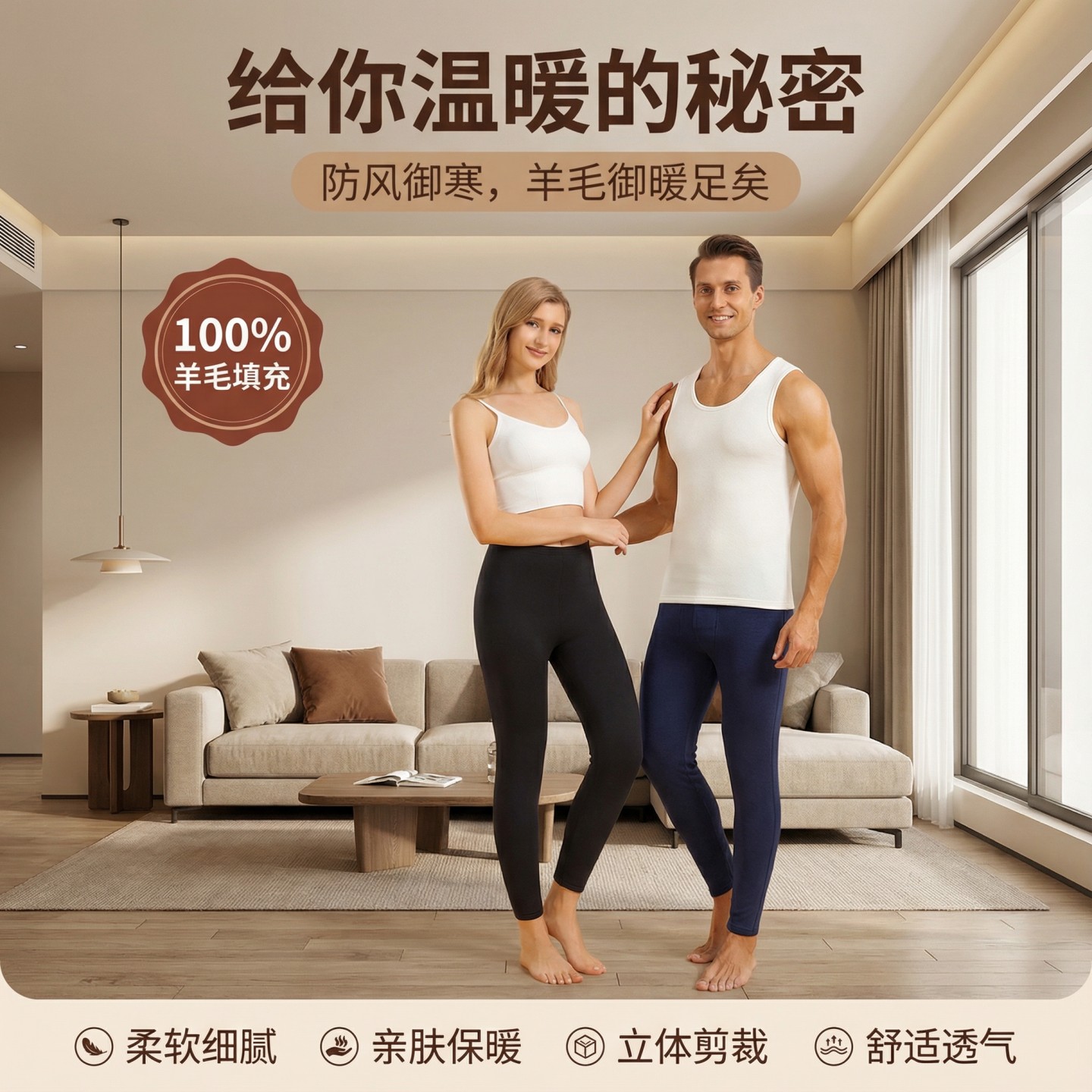 红柳羊毛裤东北棉裤保暖裤男士加厚加绒中老年人羊绒裤女外穿冬季