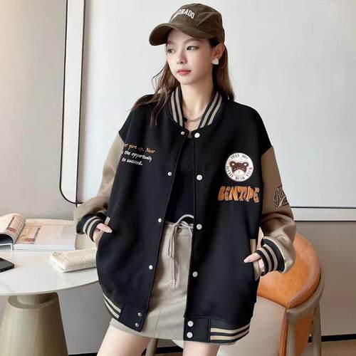 黑色棒球服外套秋季新款