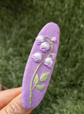 【木木子】纯手工刺绣铃兰边夹发夹刘海夹侧边夹甜美头饰发饰发卡