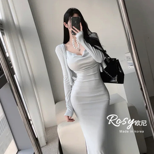 两件套气质套装 轻熟御姐风荡领吊带连衣裙开衫 韩国代购 Rose欧尼