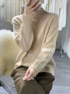 百搭上衣6185 毛衣时尚 韩系秋冬新款 半高领亮闪无缝一体套头针织衫