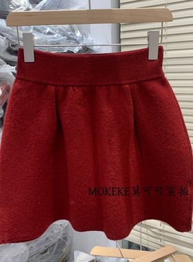 2025冬季新款花苞针织半身短裙女显瘦A字短裙复古洋气百搭73033