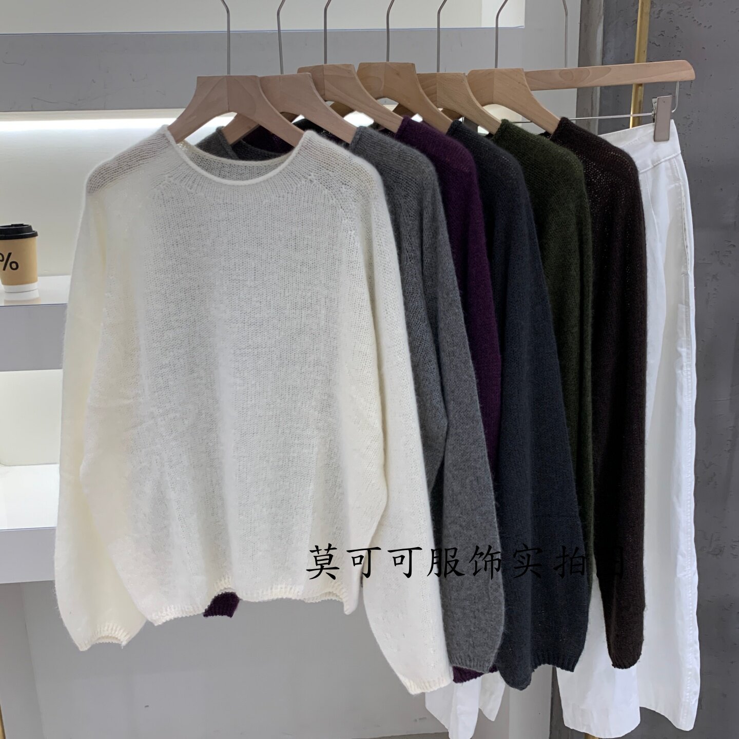 秋装慵懒风圆领宽松女针织衫