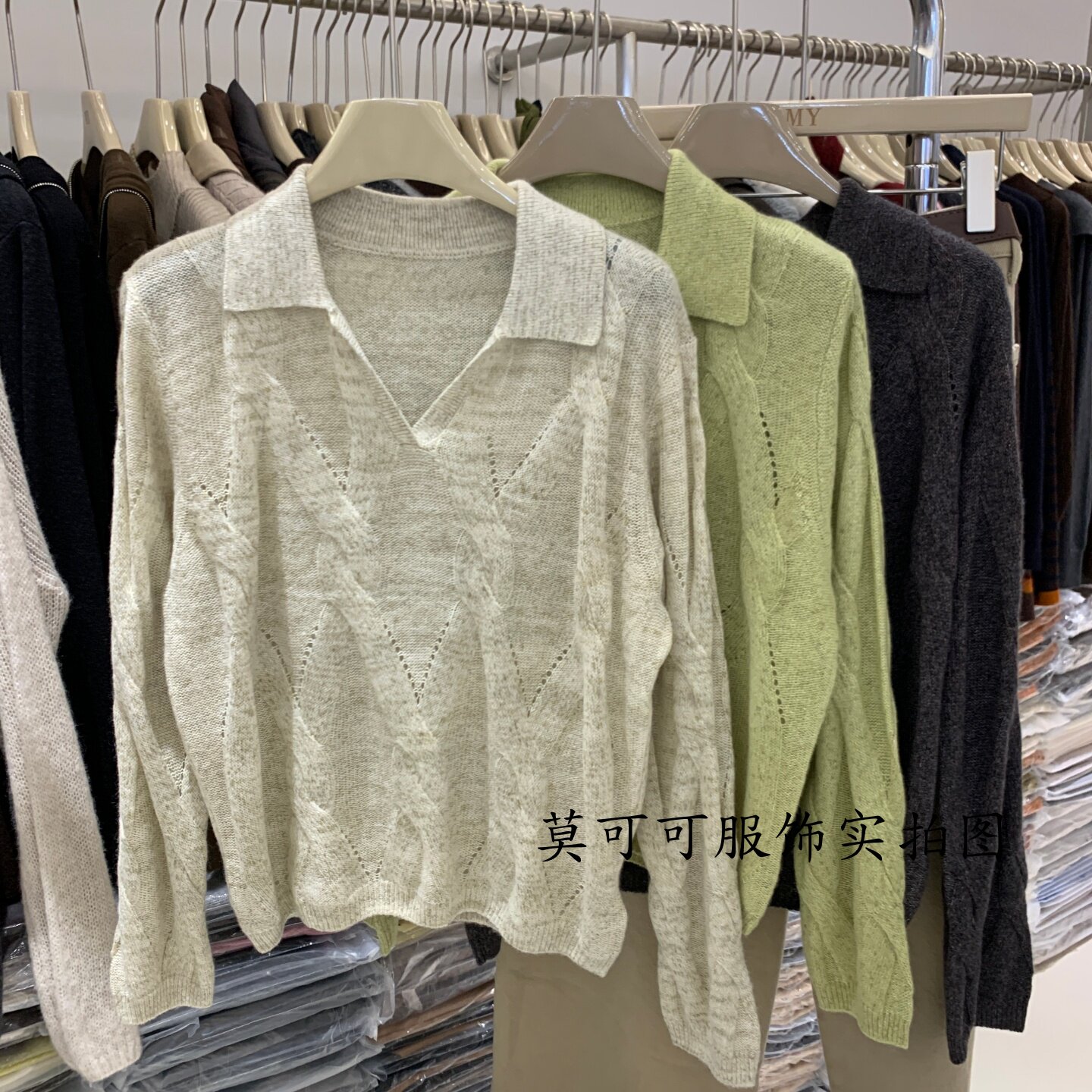 秋冬韩系翻领大麻花显瘦针织衫女
