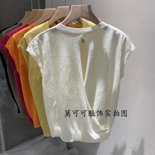 夏季韩版短袖镂空显瘦针织上衣
