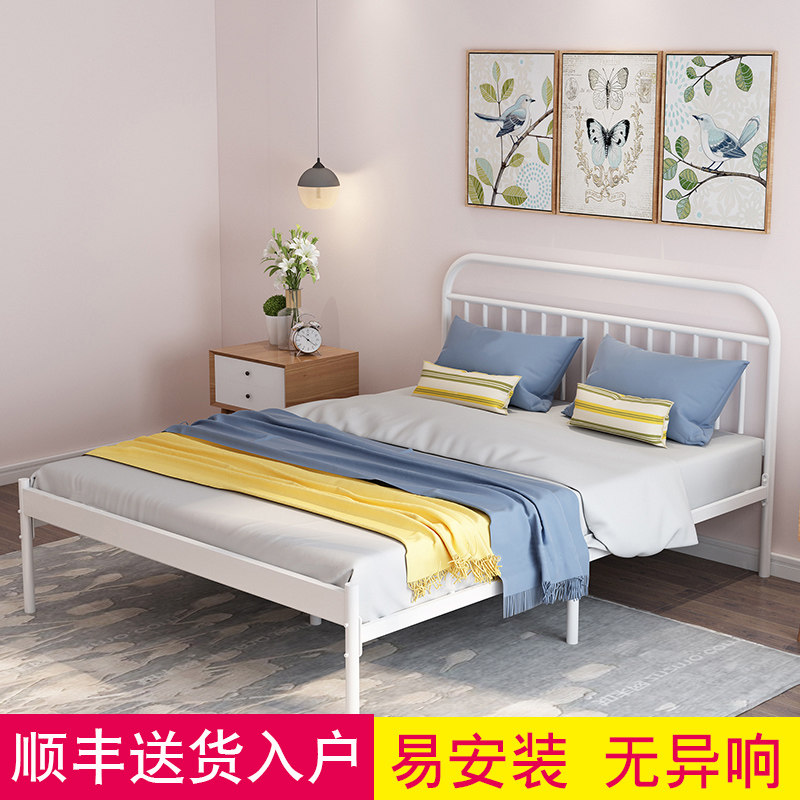 Tieyi bed 1.5 Meter single layer iron bed ins princess Light extravagance Northern Europe register and obtain a residence permit American style Double 1.8m Metal frame bedin the Residential furniture , Beds , Iron/Steel wooden bed  category - from Buy2taobao.com to provide professional Taobao agent buy service
