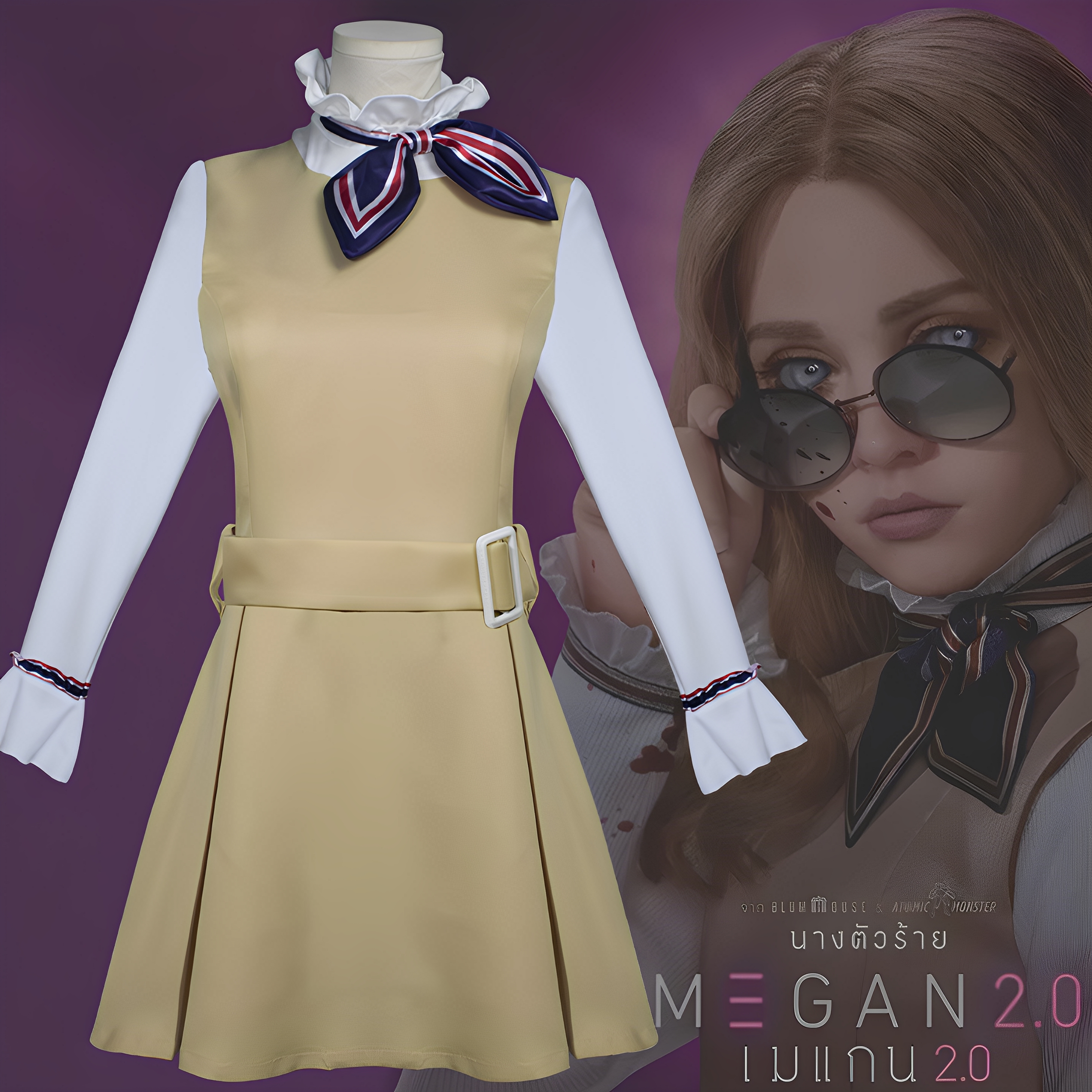 M3GAN梅根2cos服2025欧美电影同款cosplay服装成人儿童万圣节全套