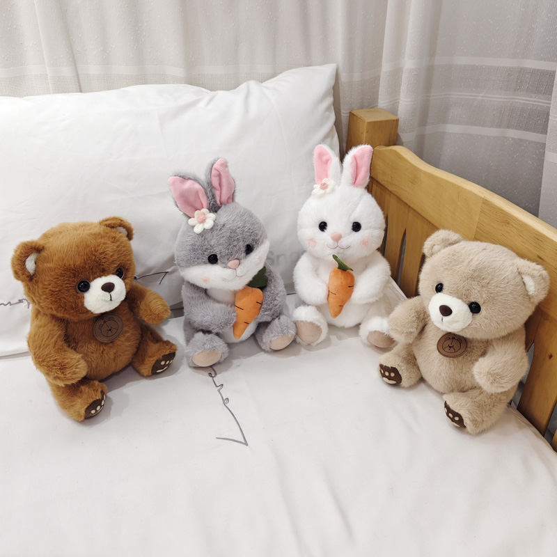 可爱抱胡萝卜小白兔布娃娃玩偶