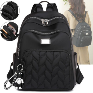 双肩包女2025新款时尚百搭大容量牛津布帆布防盗电脑背包书包女