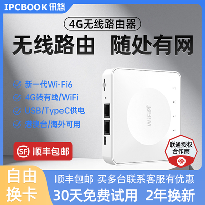 【顺丰包邮】IPCBOOK无线路由器纯流量上网卡联通电信移动宽带高速网络随身wifi6小魔盒4G插卡路由器热点cpe