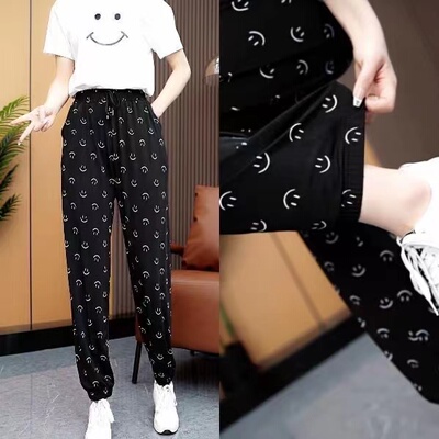 新款冰丝凉凉裤女防蚊垂感运动