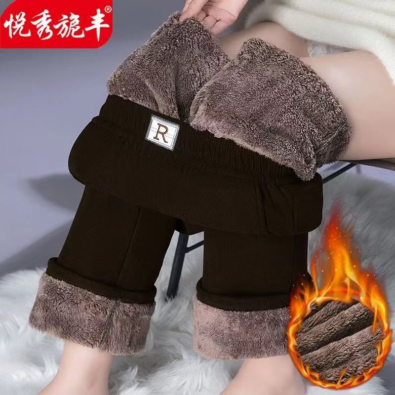 雪尼尔阔腿裤女冬季加绒加厚妈妈裤子宽松大码百搭休闲裤直筒女裤