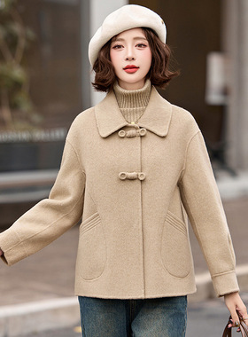 双面羊毛呢外套女2024年秋冬季新款短款宽松厚款呢子外搭YX86310