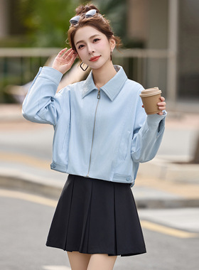 简约风女士外套2026春季新款女装时尚短款百搭学院风上衣 YB2615