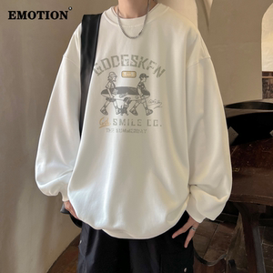 [得物好选]EMOTION大牌|美式圆领卫衣男秋潮牌慵懒高级轻熟风上衣