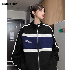 EMOTION美式赛车服拼色外套男春秋季潮牌潮牌复古痞帅高级感夹克