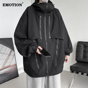 EMOTION拉链机能冲锋衣外套男秋季美式高街工装夹克防风潮牌衣服