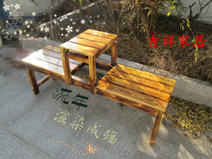 实木长凳碳化长凳茶几凳盆栽凳木凳子公园长凳休闲长凳实木坐凳