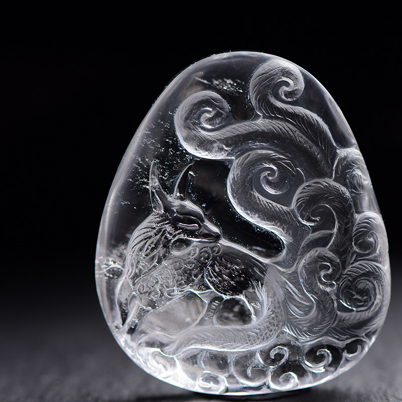 来图定制 喜马拉雅白水晶狐狸男女款配饰吊坠挂件 九尾狐妩媚灵狐