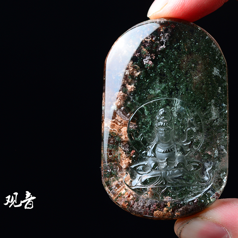 观音菩萨挂饰佩戴保平安绿幽灵