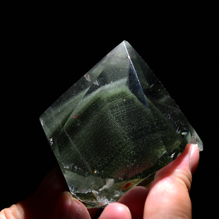 绿幽灵原石摆件 天然水晶幽灵尖尖角钻头矿标 搭配底座犹如山峰顶