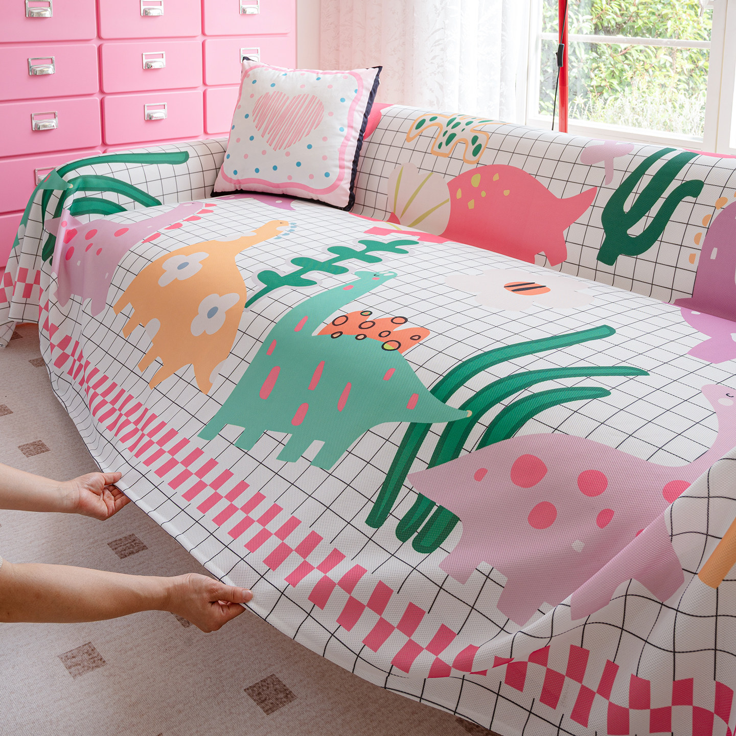 2025新款凉感沙发巾多巴胺套罩夏季用冰丝盖布防滑沙发垫凉席盖毯