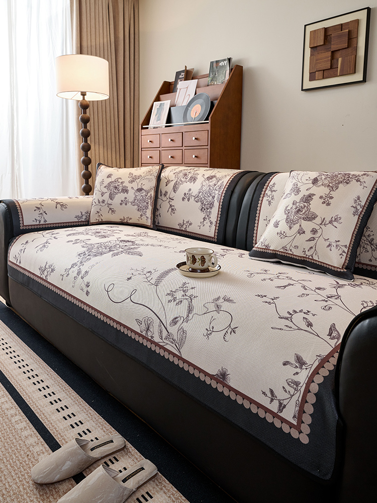 夏季冰丝沙发坐垫2025新款防滑高端真皮沙发垫座椅坐垫直排夏季套