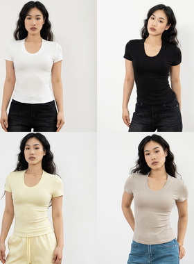 3.5 8pm上新/新品95折优惠/深u领柔软修身上衣