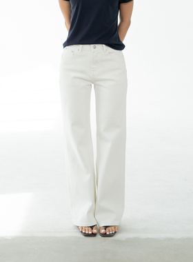 Ravehouse梨形腰细胯宽显瘦显腿长白色四面弹牛仔长裤四季