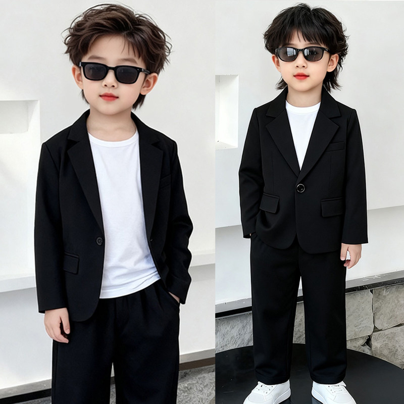 男童小西装套装春秋帅气潮男孩休闲西服花童儿童主持人礼服演出服