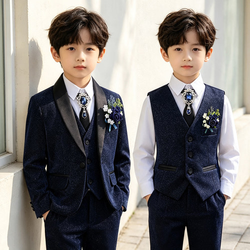男童西装套装春秋儿童主持人礼服