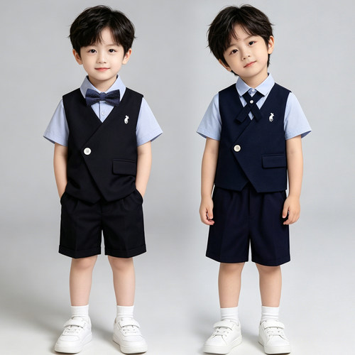 花童男童西装套装夏英伦帅气礼服