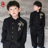 春秋国风复古中山装 儿童新中式 套装 礼服男童西装 潮男孩演出服 唐装