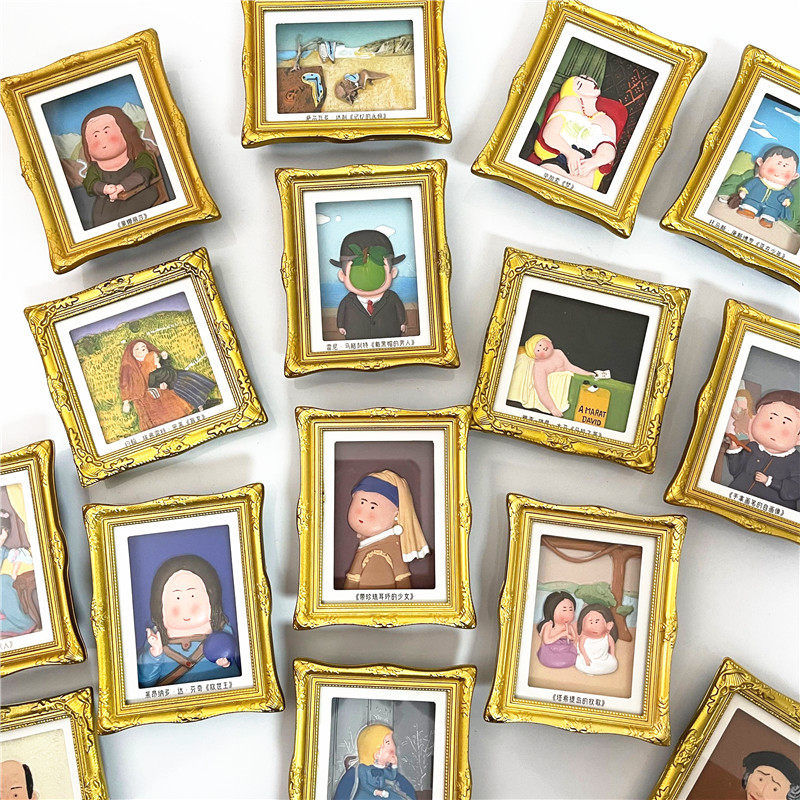 3个包邮 个性创意世界名画油画复古装饰贴冰箱磁性贴磁贴留言贴,家居饰品,冰箱贴,淘宝优惠券,粉丝福利购,淘宝优惠卷