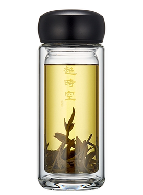 思宝过滤泡茶双层保温水晶玻璃杯