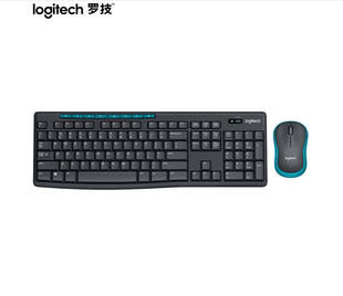 键鼠套装 全尺寸 Logitech 黑蓝色 带无线2.4G接收器 MK275 罗技