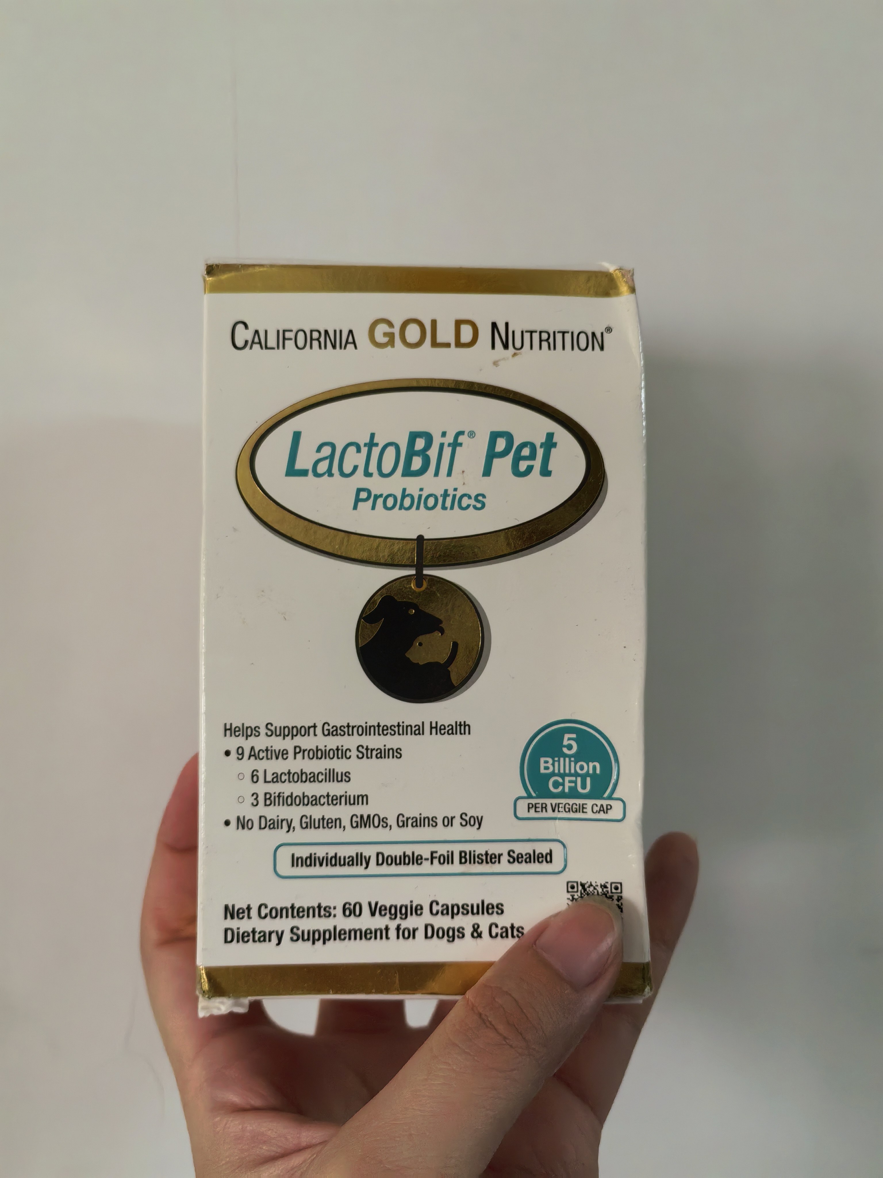 盒损美国CGN宠物益生菌50亿CFU活性益生菌株狗猫宠物肠道健康60粒