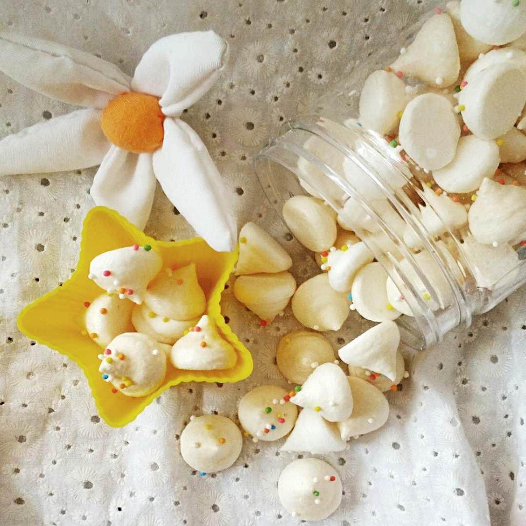 白色原味蛋白糖马琳糖纯手工无添加马林糖酥糖蛋糕装饰声控50-55g