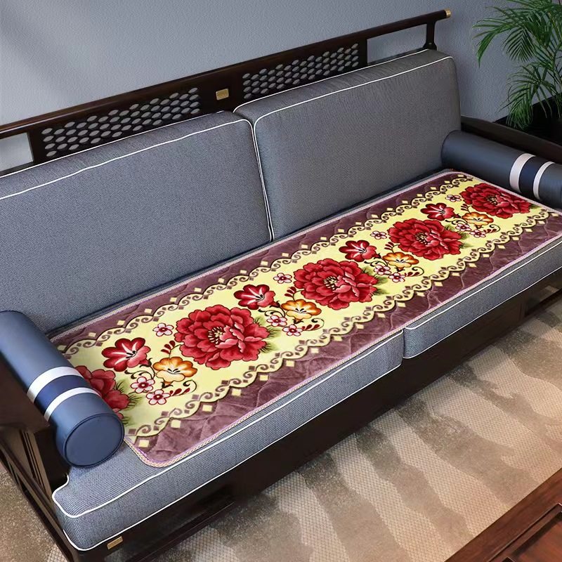 Solid wood sofa cushions, large-sized plush winter thickened anti-slip redwood seat cushions, all-season suitable bench leather seat cushions thumbnail 5