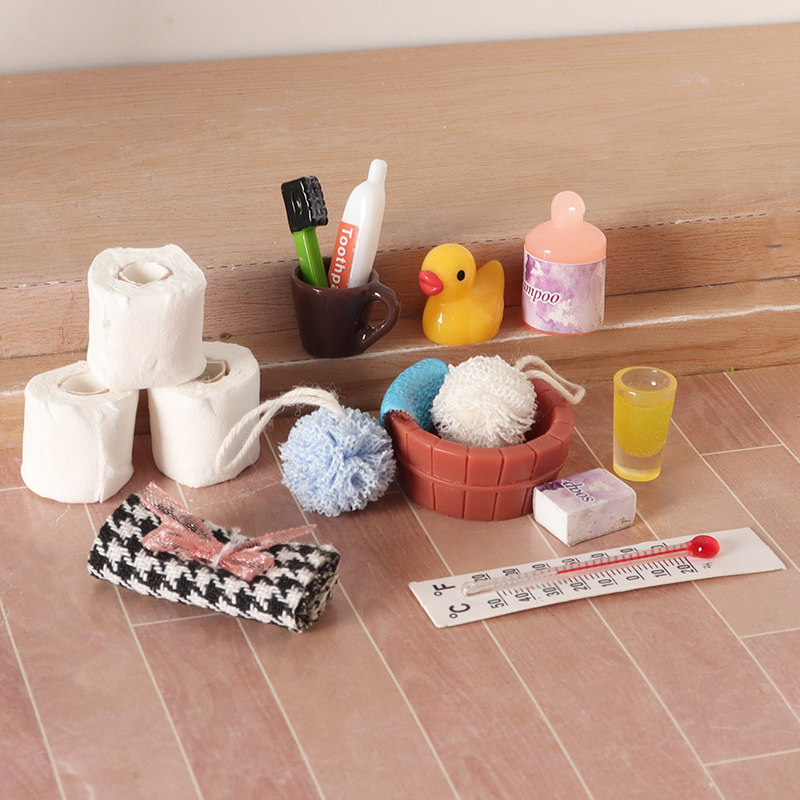 娃娃屋迷你家居洗漱用品模型套装DIY手工仿真生活场景装饰配件OB1