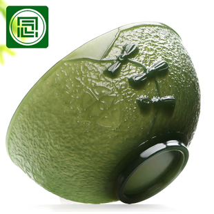 念玉新疆和田玉茶碗玉石夜光杯茶天然青玉茶缸超薄胎国风旗袍小碗