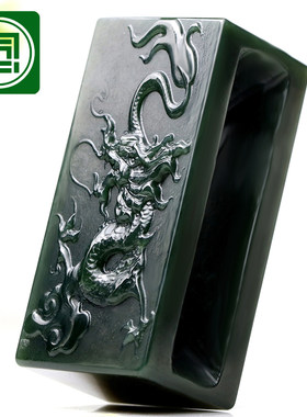甄选玉料手工雕琢可穿过双层皮带