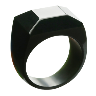 念玉新疆和田玉戒指天然黑青玉指环男款刻面切面戒子细料羊脂玉石