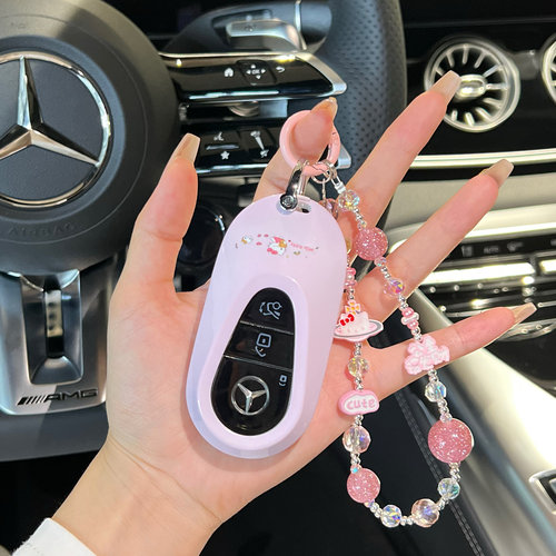 适用定制Kt猫钥匙壳奔驰c260l大G保护套A200l扣E300L女可爱套